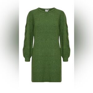ICHI Green Mini Sweater Dress | S